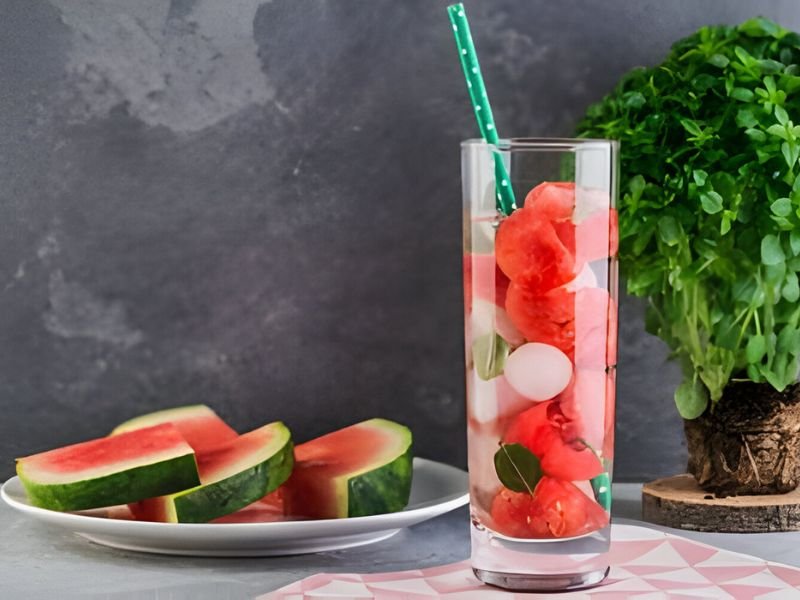 ingredients of watermelon basil lemonade recipe | summer drinks preparation