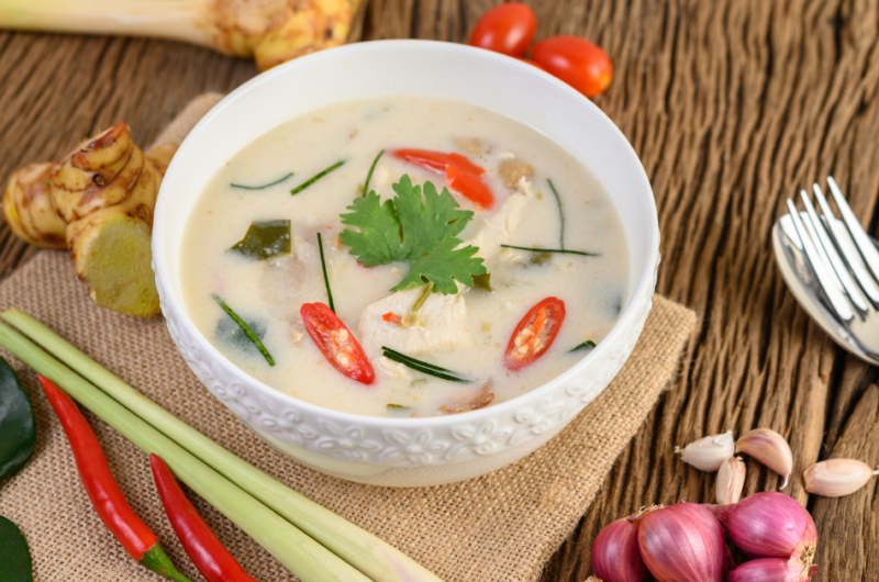 Vegetarian Thai coconut soup